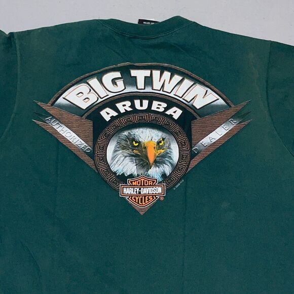 Vintage Harley Davidson Shirt Large Caribbean Ride On Graphic T Shirt Green 2007 - Picture 9 of 10